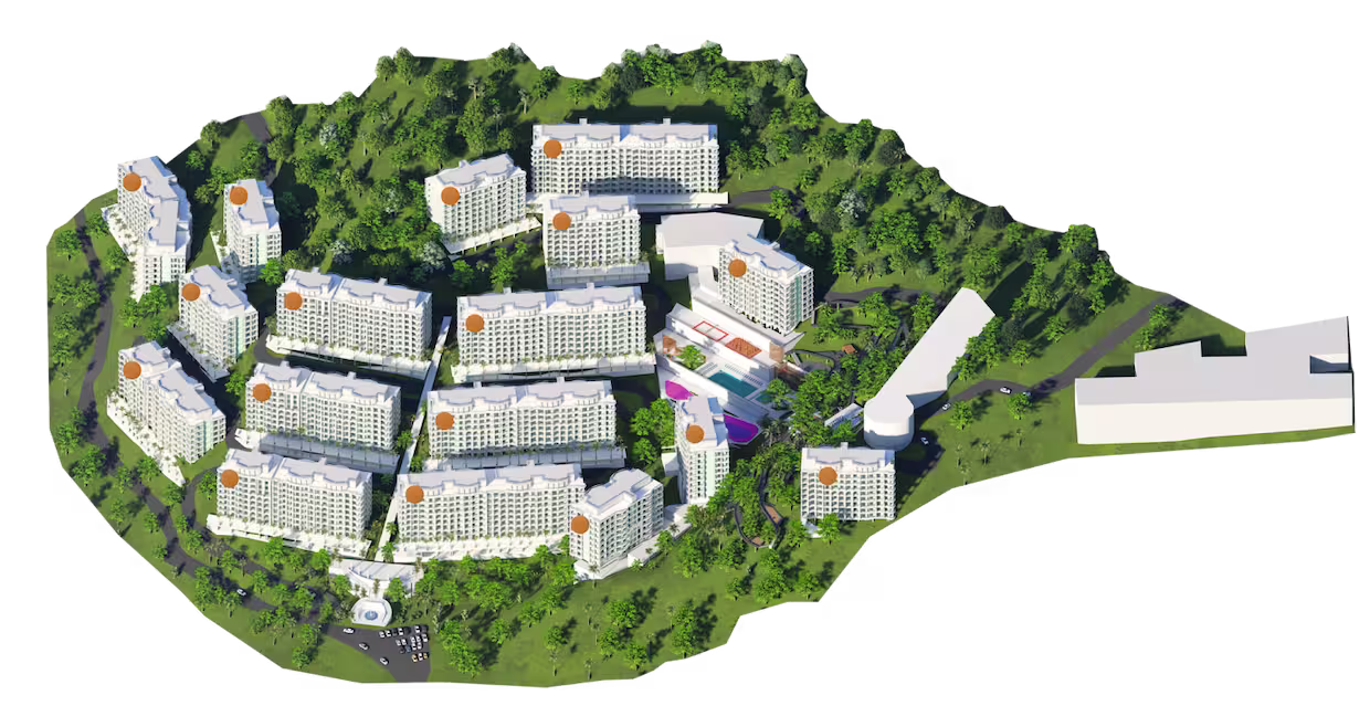 Генплан комплекса с интерактивной картой